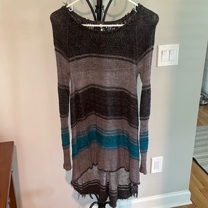 Striped Free People Long-Sleeve Sweater Shirt